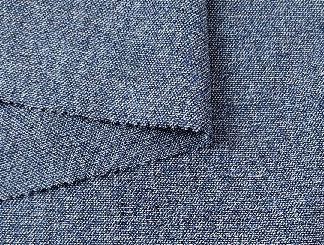 Linen Cotton Ramie Stretch Twill Chambray Fabric 4310 4311 - The Linen Lab - Beige