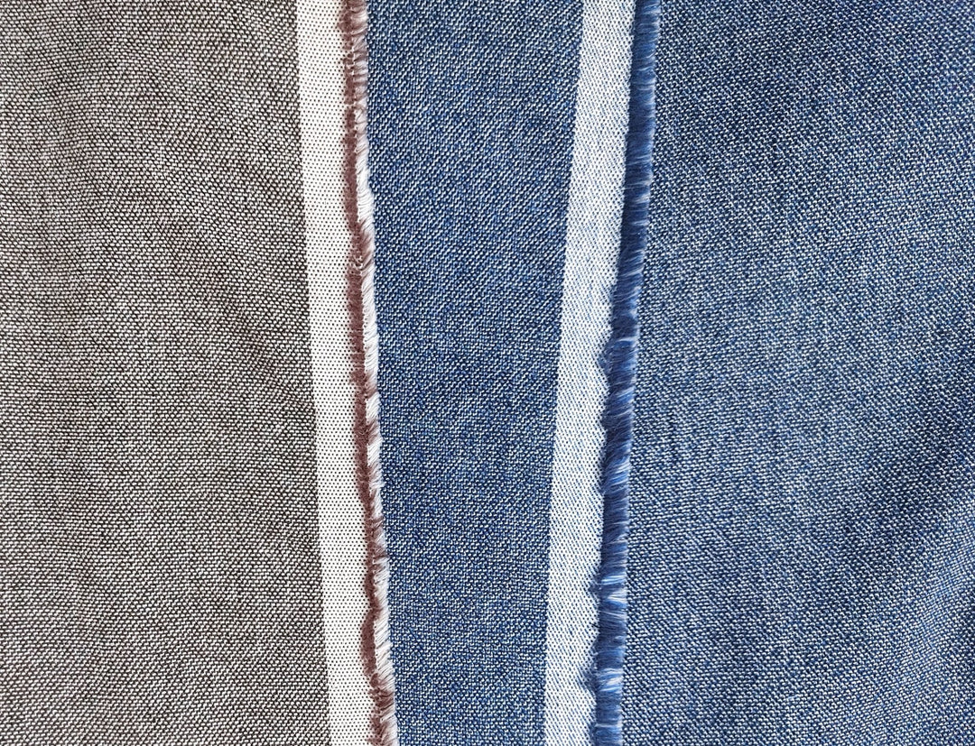 Linen Cotton Ramie Stretch Twill Chambray Fabric 4310 4311 - The Linen Lab - Beige