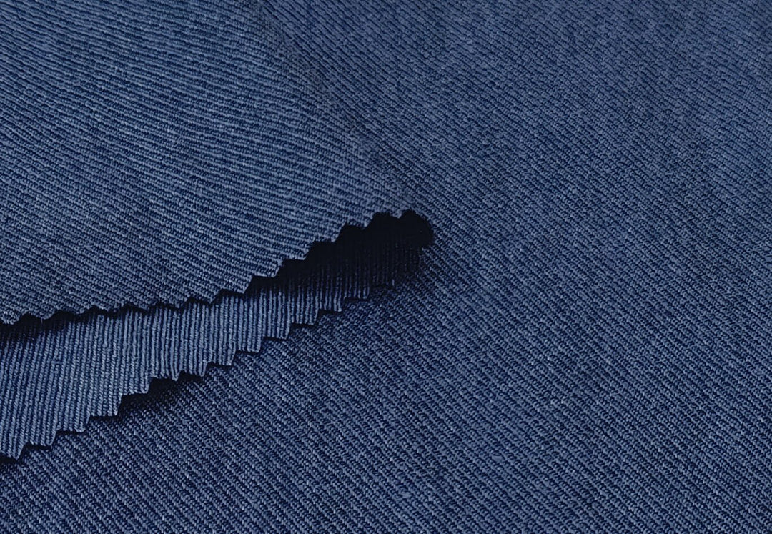 Linen Cotton Stretch Twill: Denim-Inspired Style Fabric 5988 - The Linen Lab - Navy