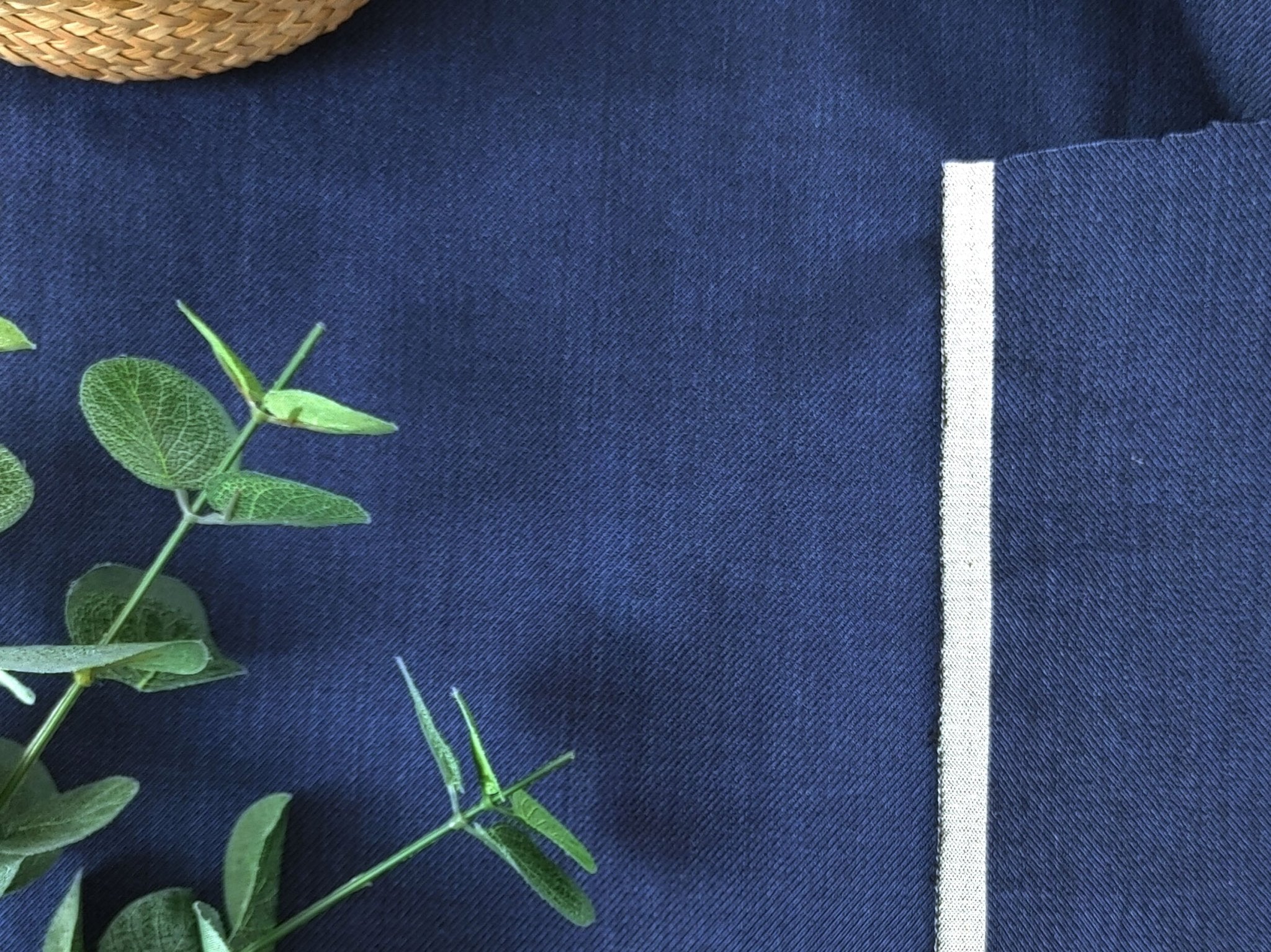 Linen Cotton Stretch Twill: Denim-Inspired Style Fabric 5988 - The Linen Lab - Navy