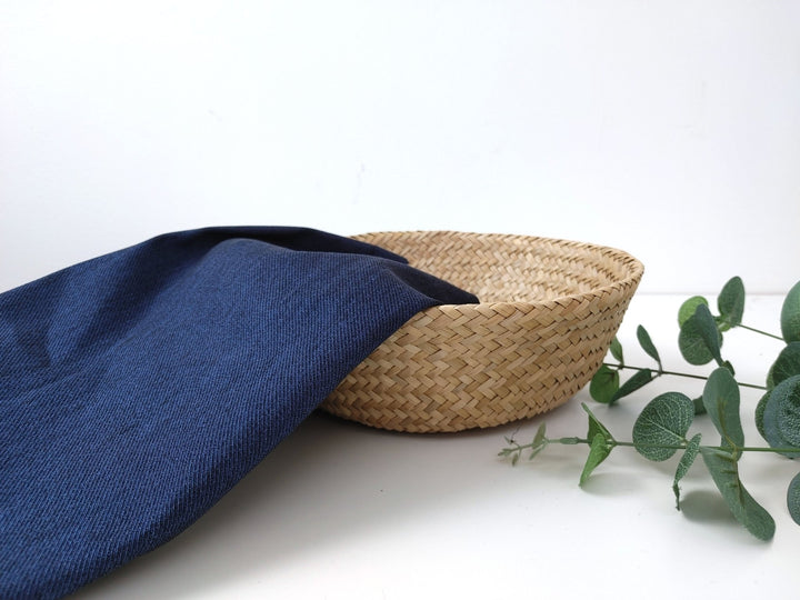 Linen Cotton Stretch Twill: Denim-Inspired Style Fabric 5988 - The Linen Lab - Navy