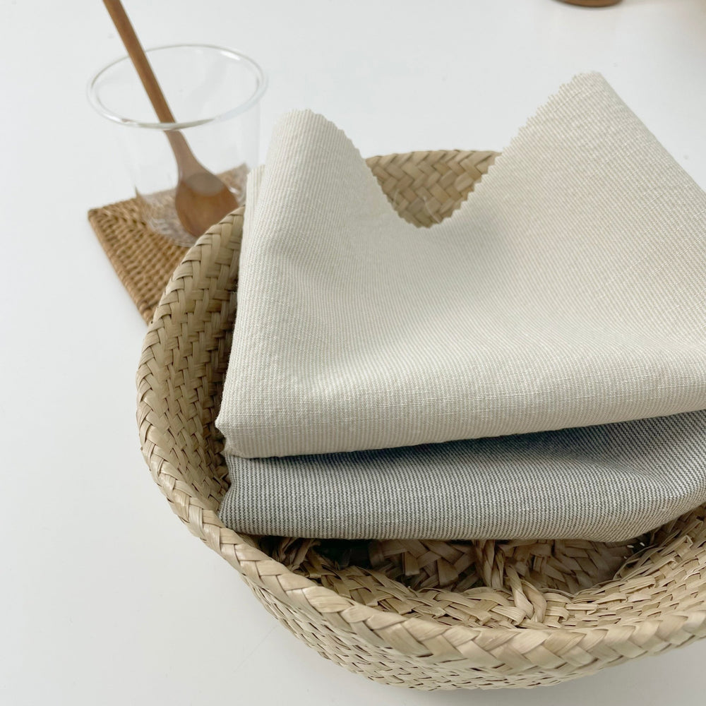 Linen Cotton Stripe Fabric 7087 7088 - The Linen Lab - 7087 BEIGE