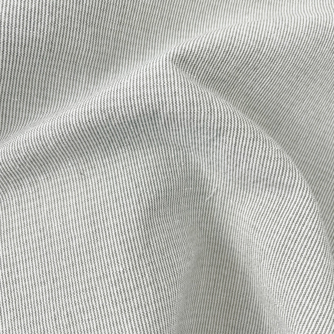 Linen Cotton Stripe Fabric 7087 7088 - The Linen Lab - 7087 BEIGE