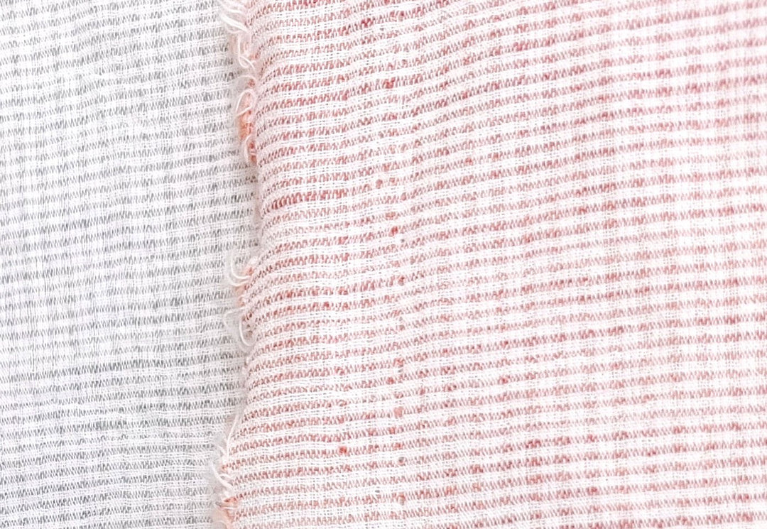 Linen Cotton Stripe Fabric: Subtly Wrinkled Elegance 6163 6236 5975 - The Linen Lab - Gray