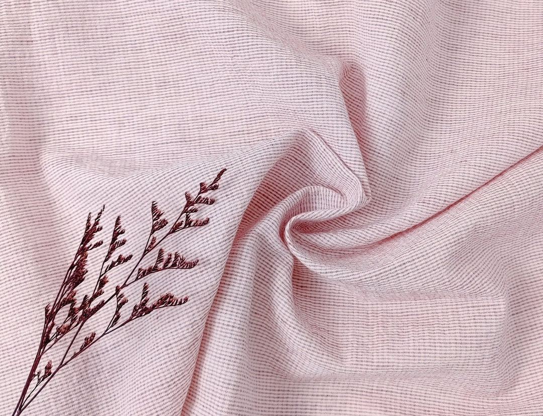 Linen Cotton Stripe Fabric: Subtly Wrinkled Elegance 6163 6236 5975 - The Linen Lab - Gray