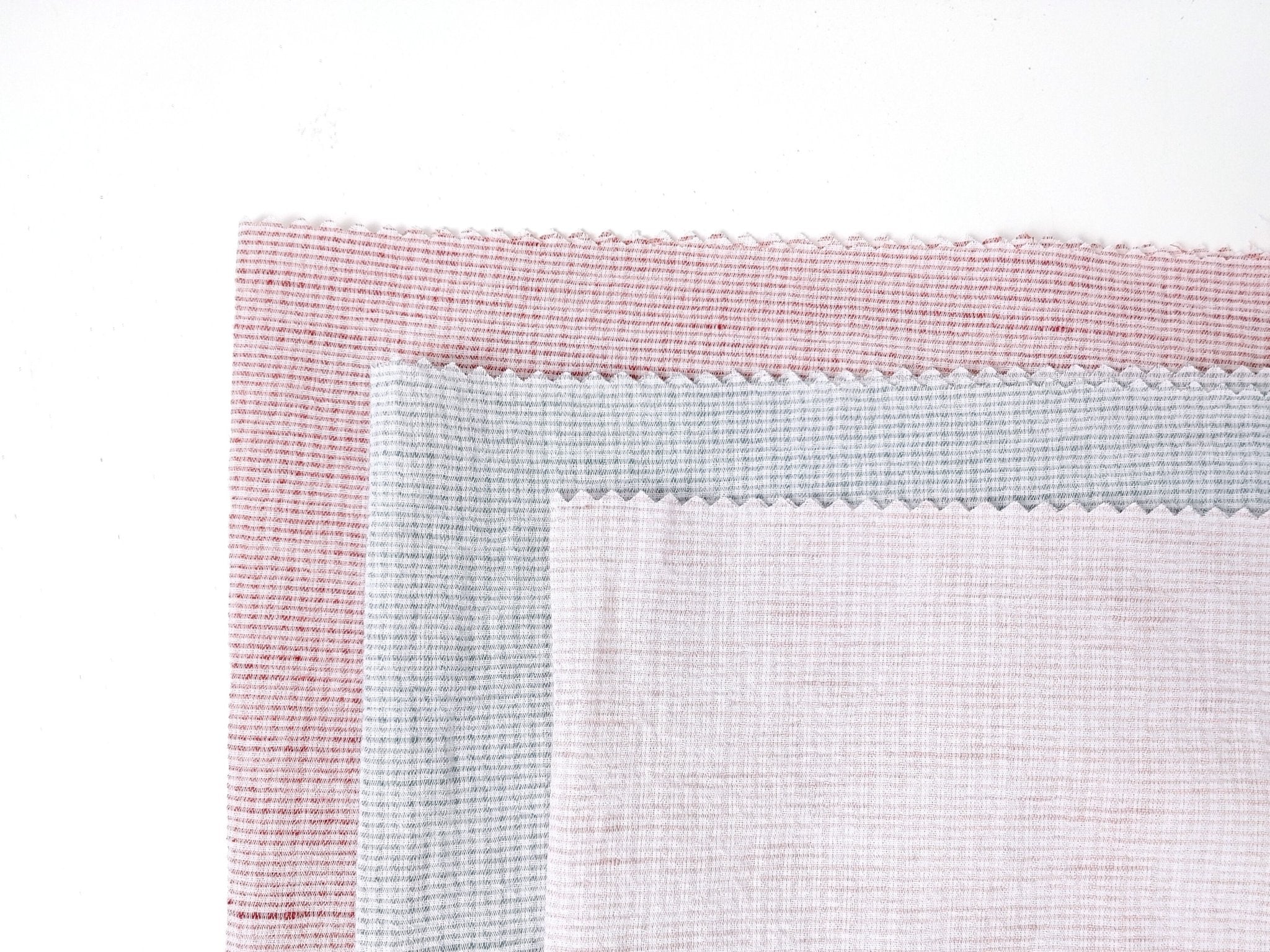 Linen Cotton Stripe Fabric: Subtly Wrinkled Elegance 6163 6236 5975 - The Linen Lab - Pink
