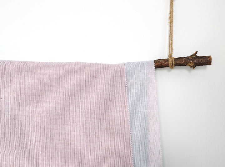 Linen Cotton Stripe Fabric: Subtly Wrinkled Elegance 6163 6236 5975 - The Linen Lab - Pink