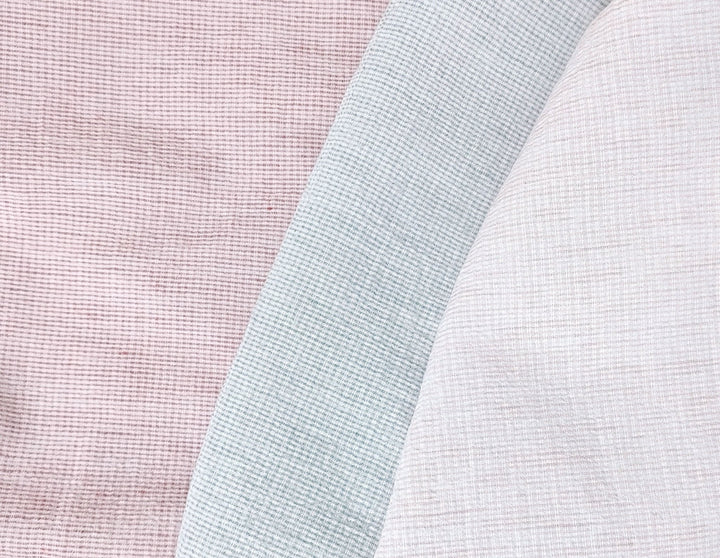 Linen Cotton Stripe Fabric: Subtly Wrinkled Elegance 6163 6236 5975 - The Linen Lab - Pink