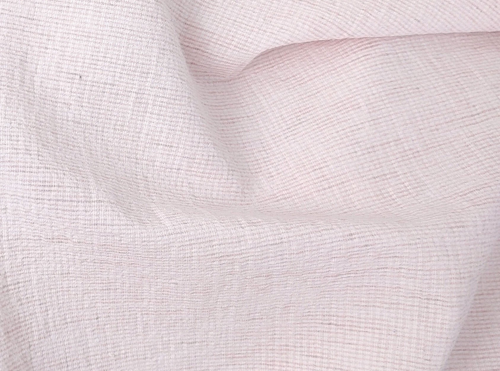 Linen Cotton Stripe Fabric: Subtly Wrinkled Elegance 6163 6236 5975 - The Linen Lab - Pink(Light)