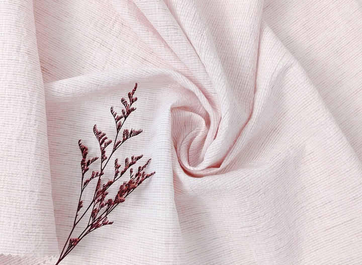 Linen Cotton Stripe Fabric: Subtly Wrinkled Elegance 6163 6236 5975 - The Linen Lab - Pink(Light)