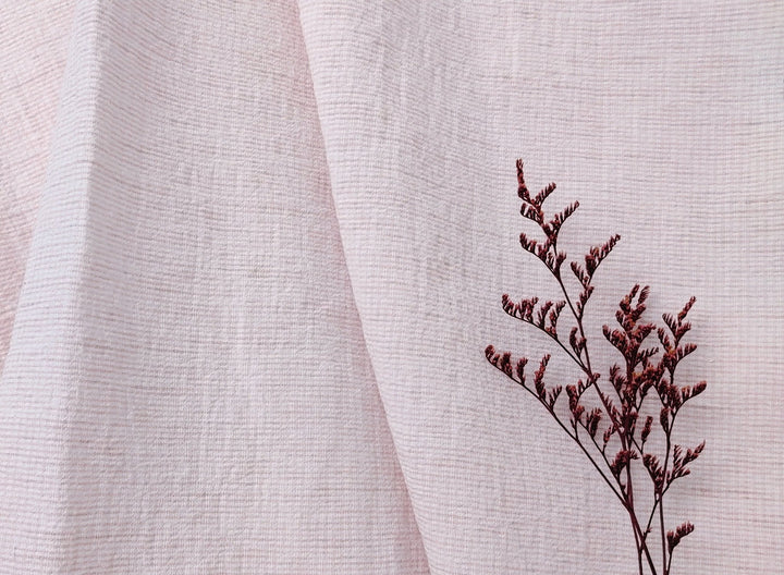 Linen Cotton Stripe Fabric: Subtly Wrinkled Elegance 6163 6236 5975 - The Linen Lab - Pink(Light)