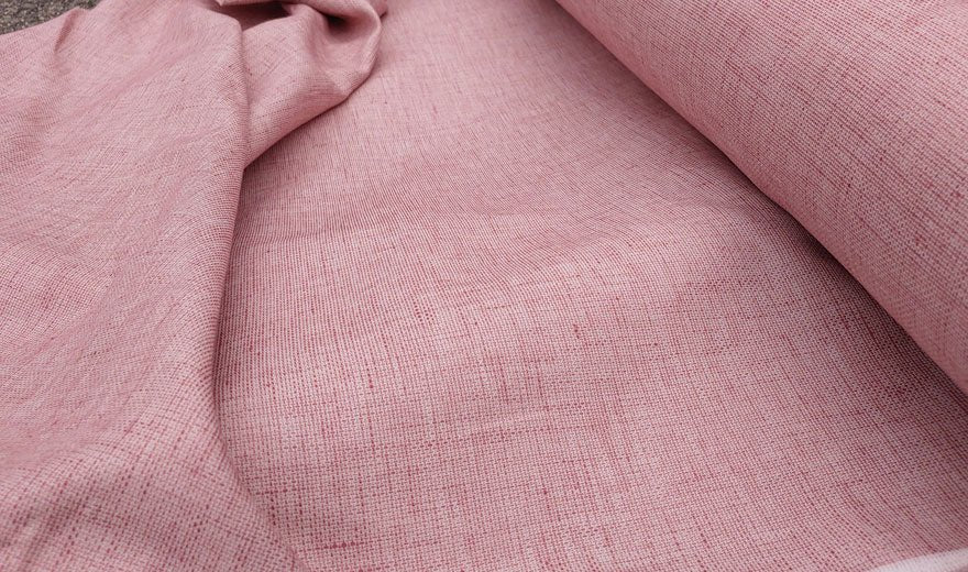 Linen Cotton Tweed Chambray Fabric (3732 3763 3736) - The Linen Lab - red
