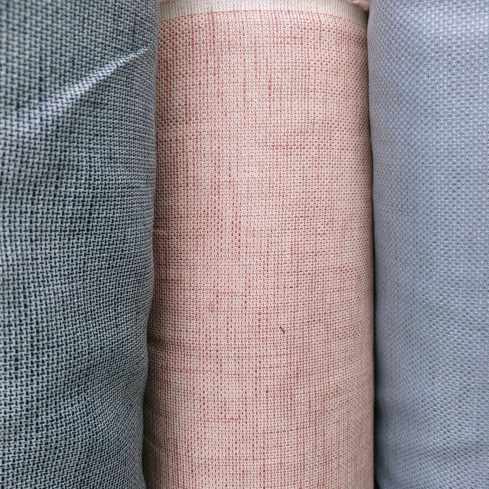 Linen Cotton Tweed Chambray Fabric (3732 3763 3736) - The Linen Lab - blue