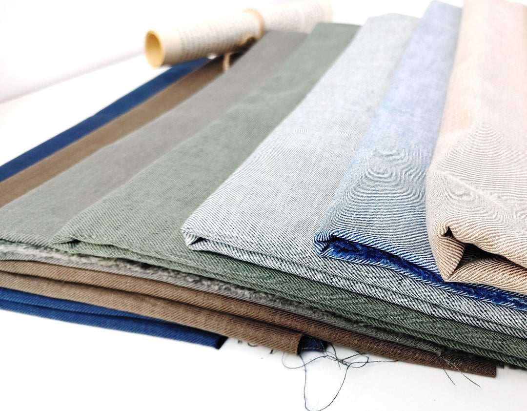 Linen Cotton Twill Chambray Fabric 3420 4960 7622 2979 4957 4959 4958 7544 - The Linen Lab - Grey(light)