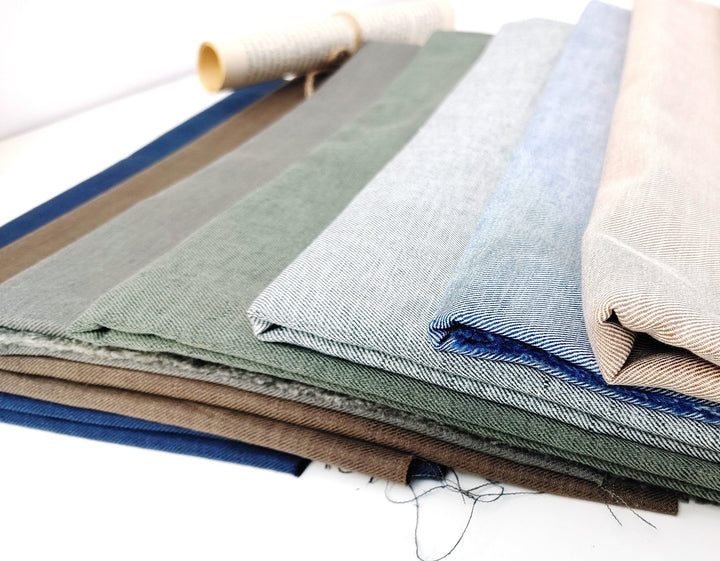 Linen Cotton Twill Chambray Fabric 3420 4960 7622 2979 4957 4959 4958 7544 - The Linen Lab - Grey(light)