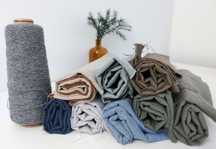 Linen Cotton Twill Chambray Fabric 3420 4960 7622 2979 4957 4959 4958 7544 - The Linen Lab - Grey(light)