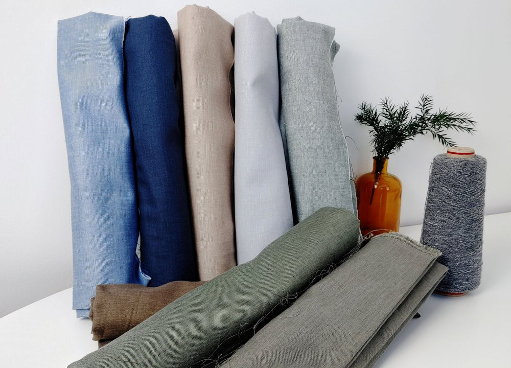 Linen Cotton Twill Chambray Fabric 3420 4960 7622 2979 4957 4959 4958 7544 - The Linen Lab - Grey(light)