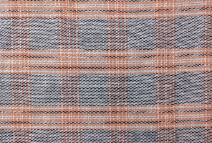 Linen Cotton Twill Plaid Fabric 6113 6114 - The Linen Lab - Orange