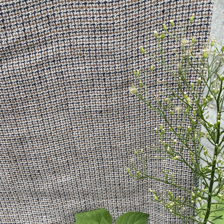 Linen Dobby Tweed Chambray Fabric (6476 6477) - The Linen Lab - Green