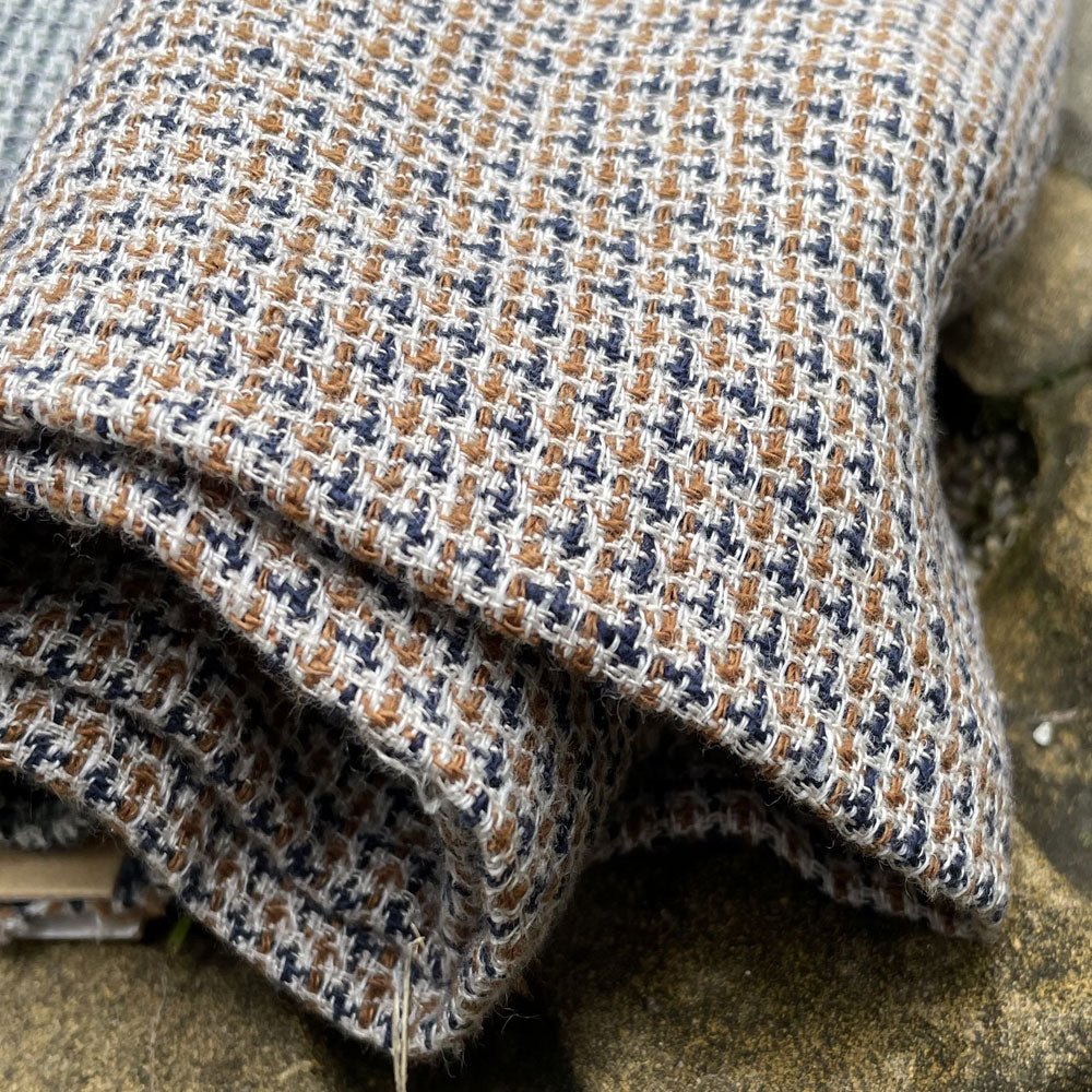 Linen Dobby Tweed Chambray Fabric (6476 6477) - The Linen Lab - Brown