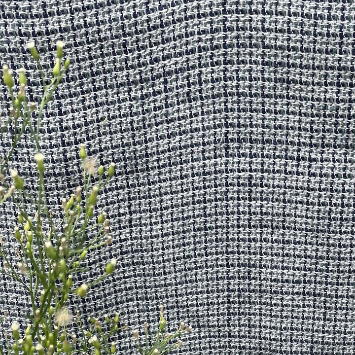 Linen Dobby Tweed Chambray Fabric (6476 6477) - The Linen Lab - Green