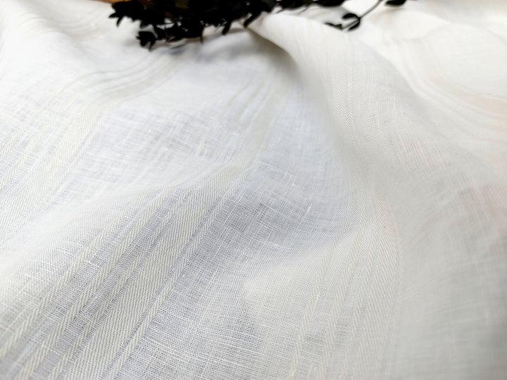 Linen Dobby Vintage Stripe Fabric (4707 6288 7116 7339) - The Linen Lab - Ivory