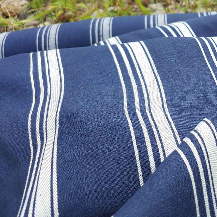 Linen Dobby Vintage Stripe Fabric (4707 6288 7116) - The Linen Lab - Beige