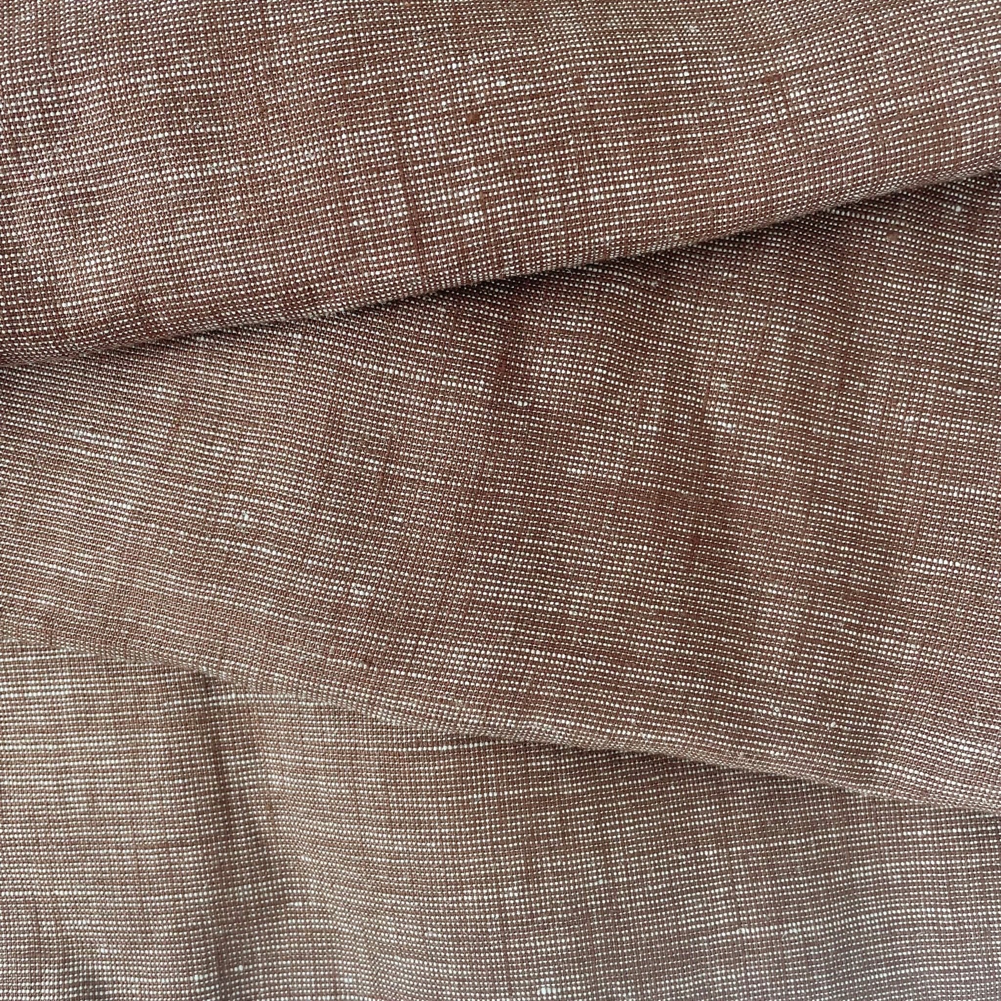 Linen Dot Shape Fabric 4613 6608 - The Linen Lab - Brown