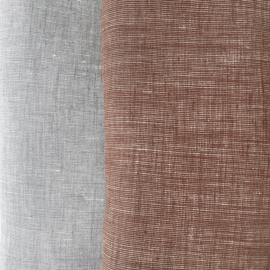 Linen Dot Shape Fabric 4613 6608 - The Linen Lab - Brown