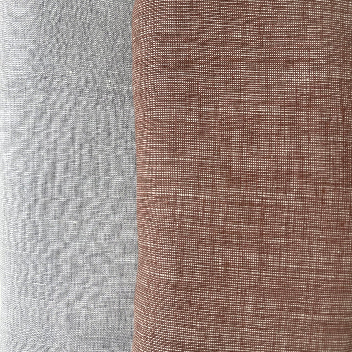 Linen Dot Shape Fabric 4613 6608 - The Linen Lab - Brown