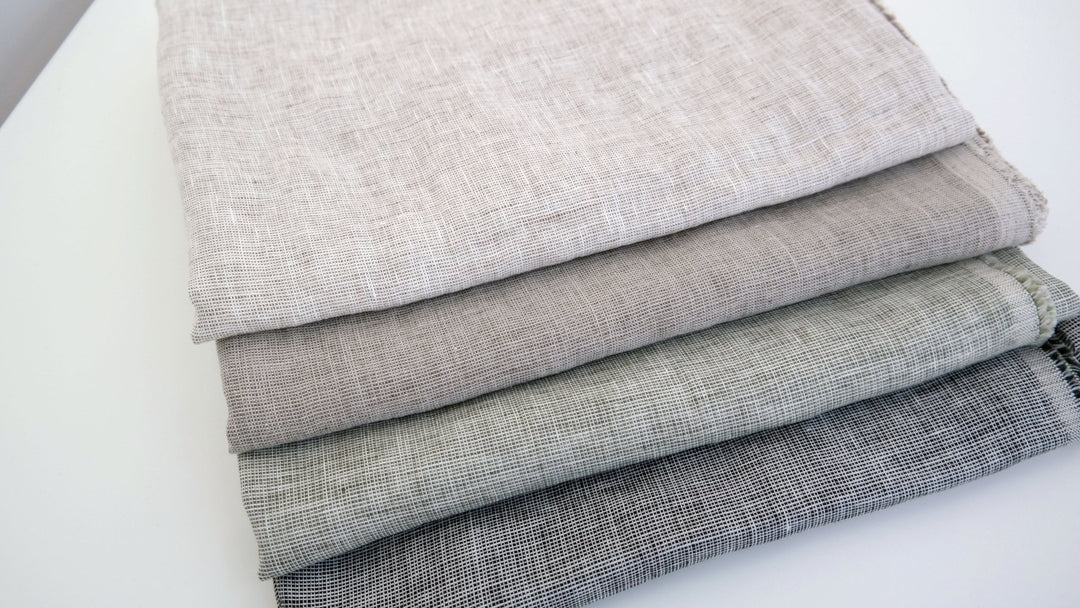 Linen Dot Shape Fabric (7171 7172 2829 4751) - The Linen Lab - beige