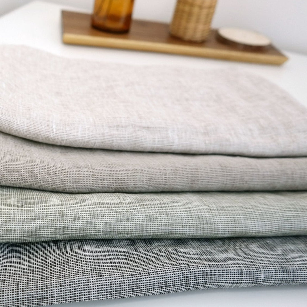 Linen Dot Shape Fabric (7171 7172 2829 4751) - The Linen Lab - beige