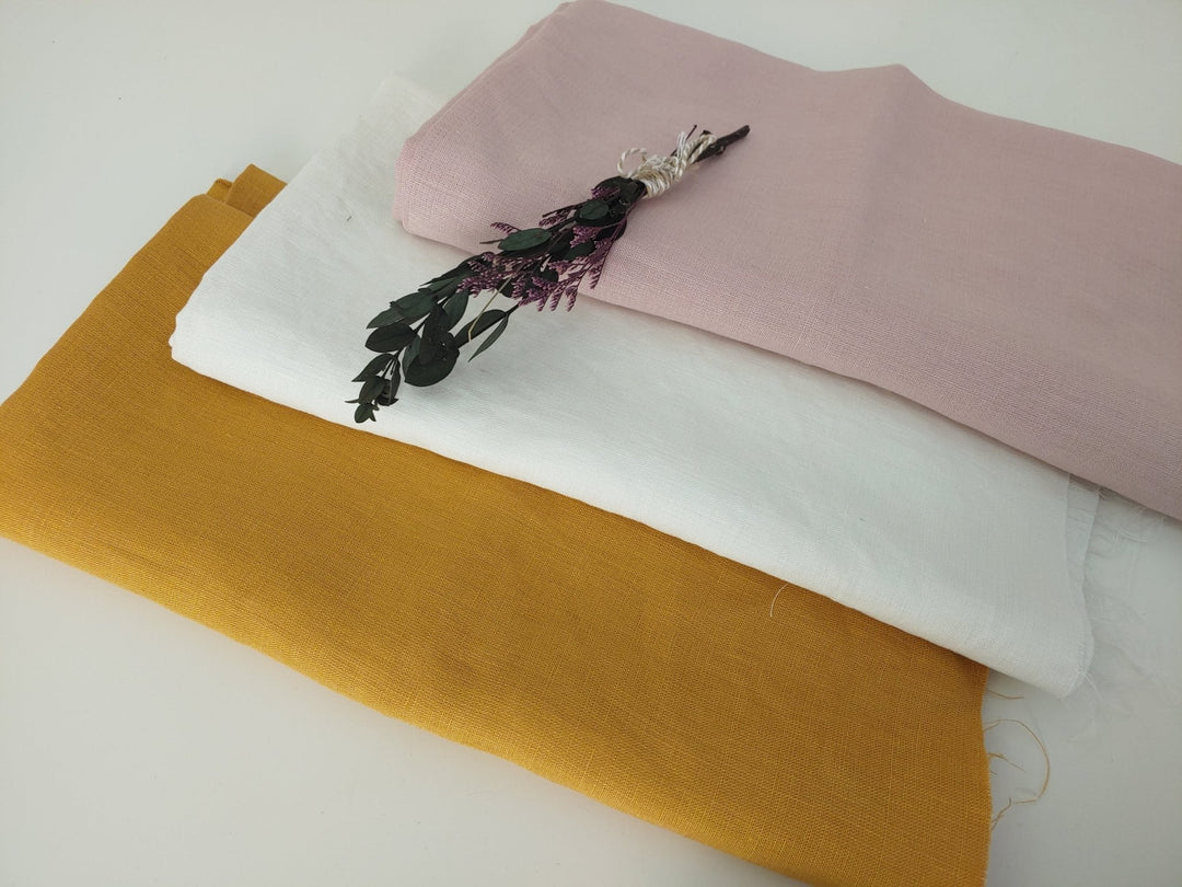 Linen Double Face Fabric (6334 6335 6400) - The Linen Lab - pink