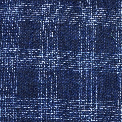 Linen Double Face Tweed Plaid Fabric (6004 6409 6410) - The Linen Lab - Navy