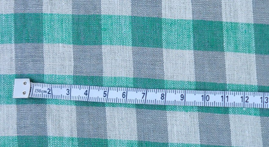 Linen Fabric Green Gingham Check 6393 - The Linen Lab - Green 6393
