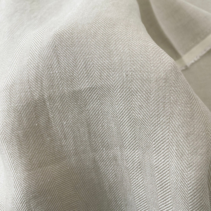 Linen Fabric HBT Herringbone Twill 6862 - The Linen Lab - Beige