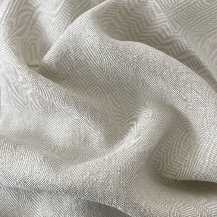 Linen Fabric HBT Herringbone Twill 6862 - The Linen Lab - Beige