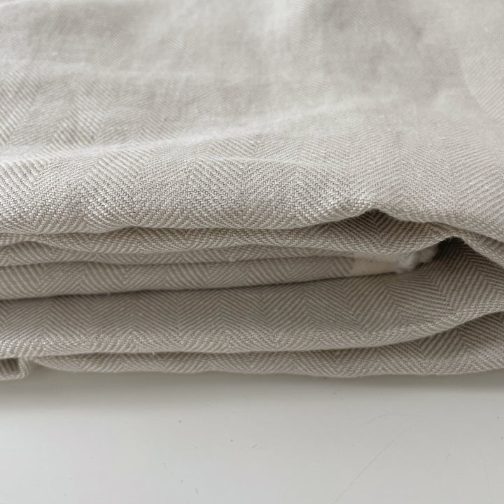 Linen Fabric HBT Herringbone Twill 6862 - The Linen Lab - Beige
