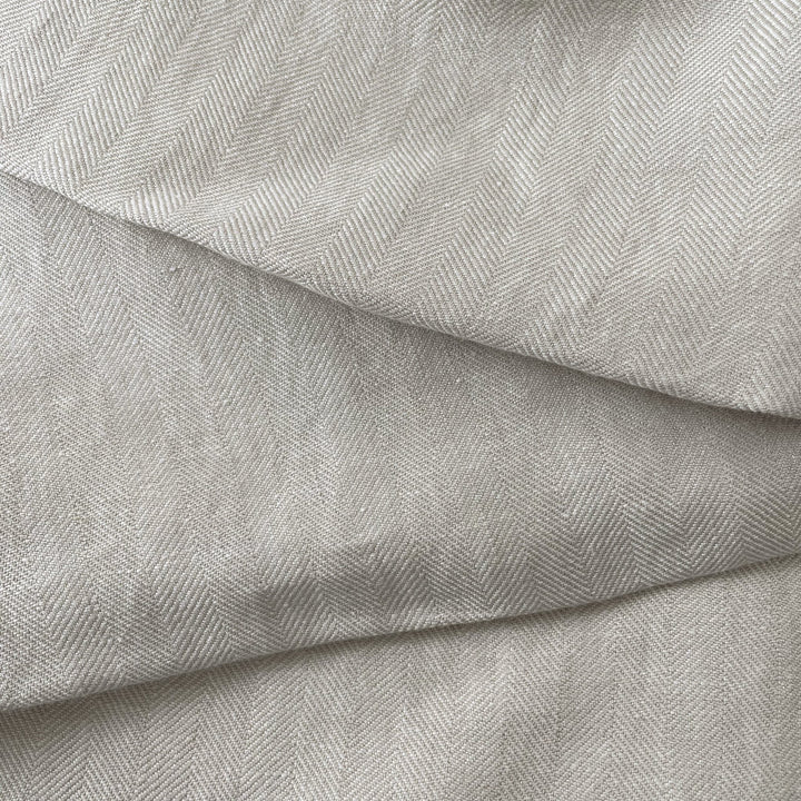Linen Fabric HBT Herringbone Twill 6862 - The Linen Lab - Beige