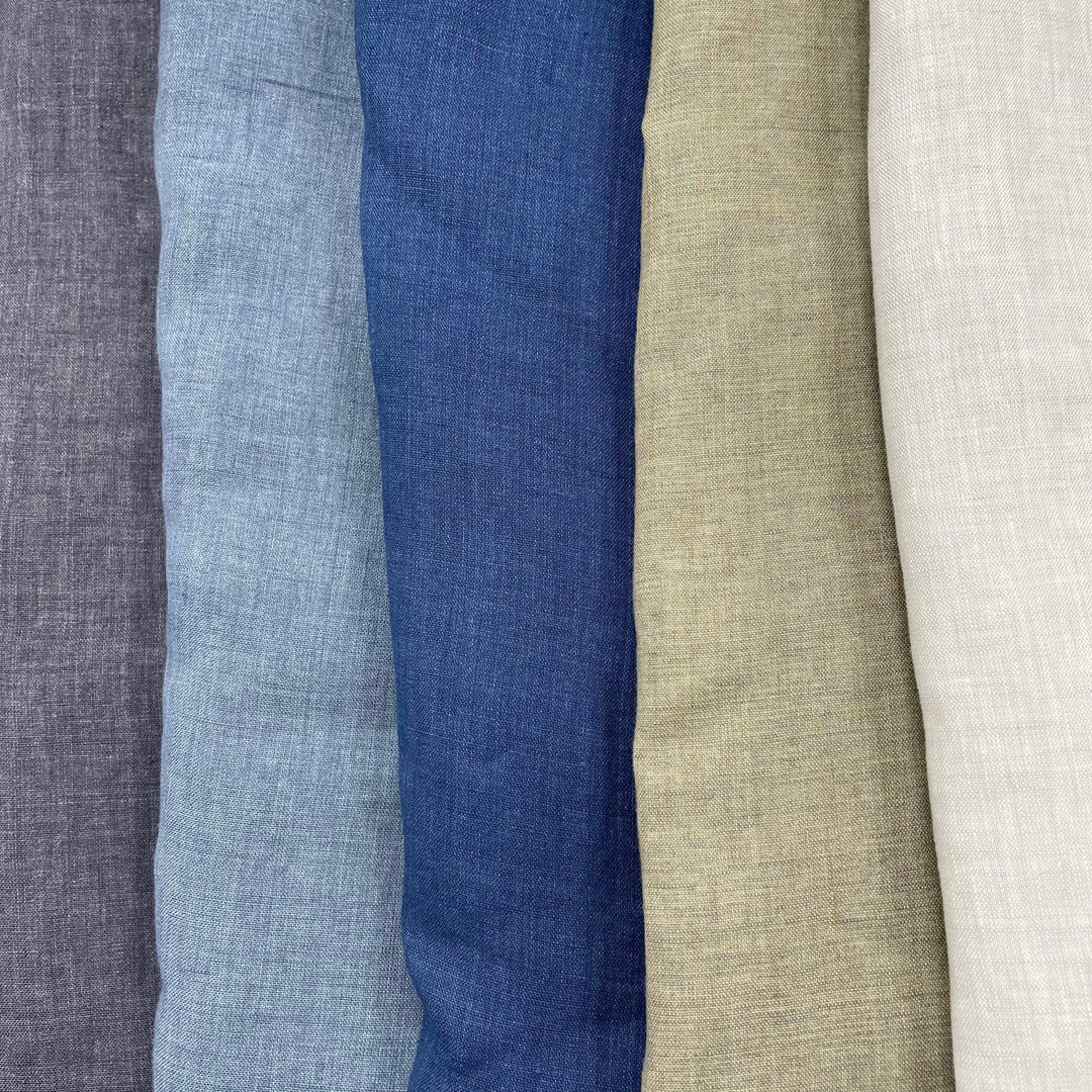 Linen Fabric Medium Weight Soft Touch 14S 6220 6600 6366 7369 - The Linen Lab - Blue