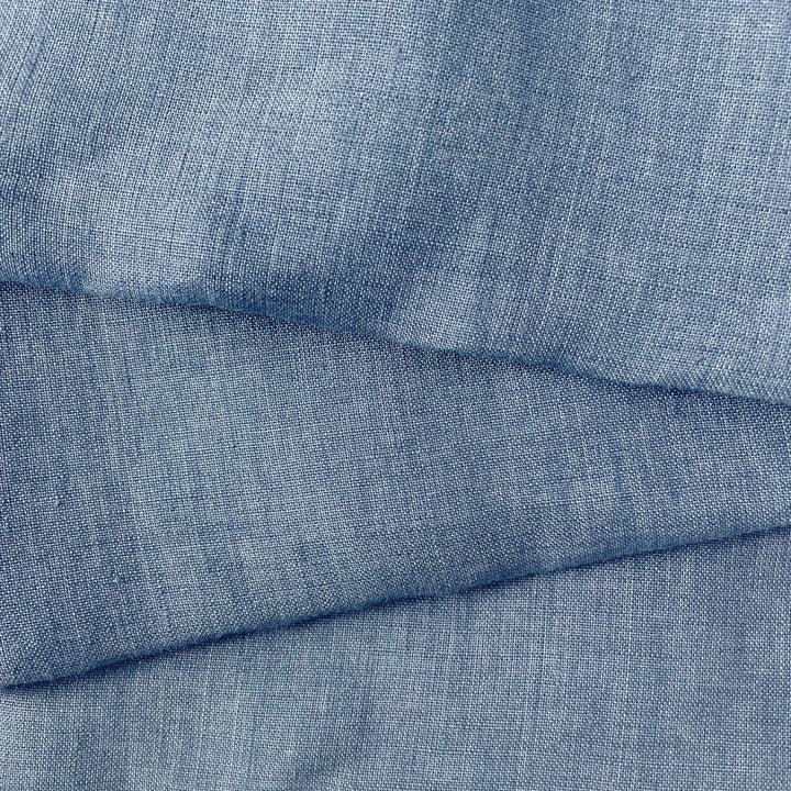 Linen Fabric Medium Weight Soft Touch 14S 6220 6600 6366 7369 - The Linen Lab - Blue(light)