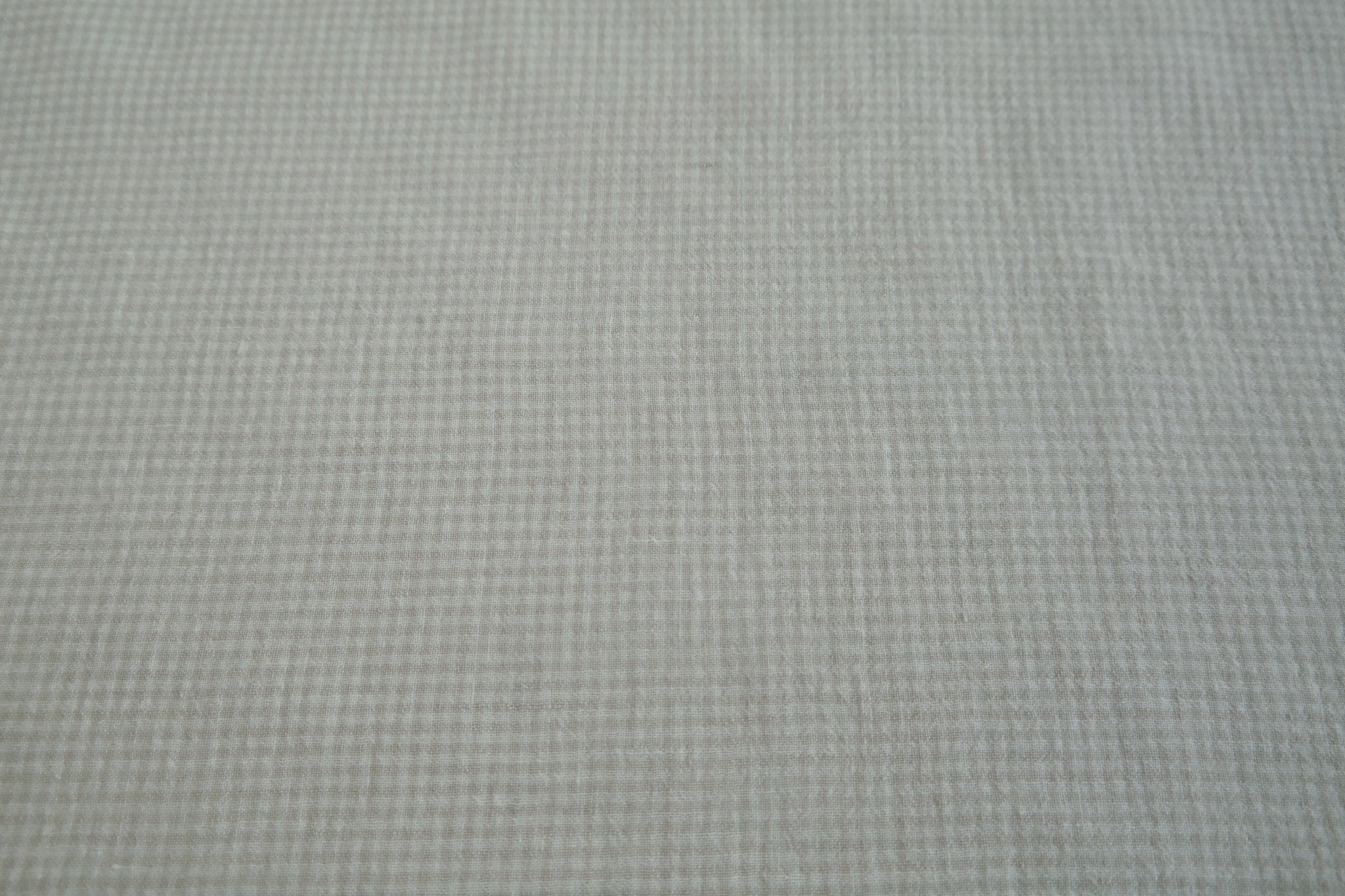 Linen Fabric Seersucker Gingham Check 7161 7235 - The Linen Lab - Beige 7161