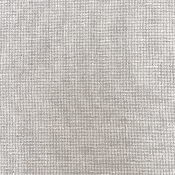 Linen Fabric Seersucker Gingham Check 7328 7329 - The Linen Lab - Beige