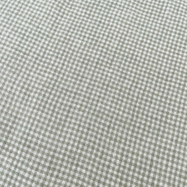 Linen Fabric Seersucker Gingham Check 7328 7329 - The Linen Lab - Khaki