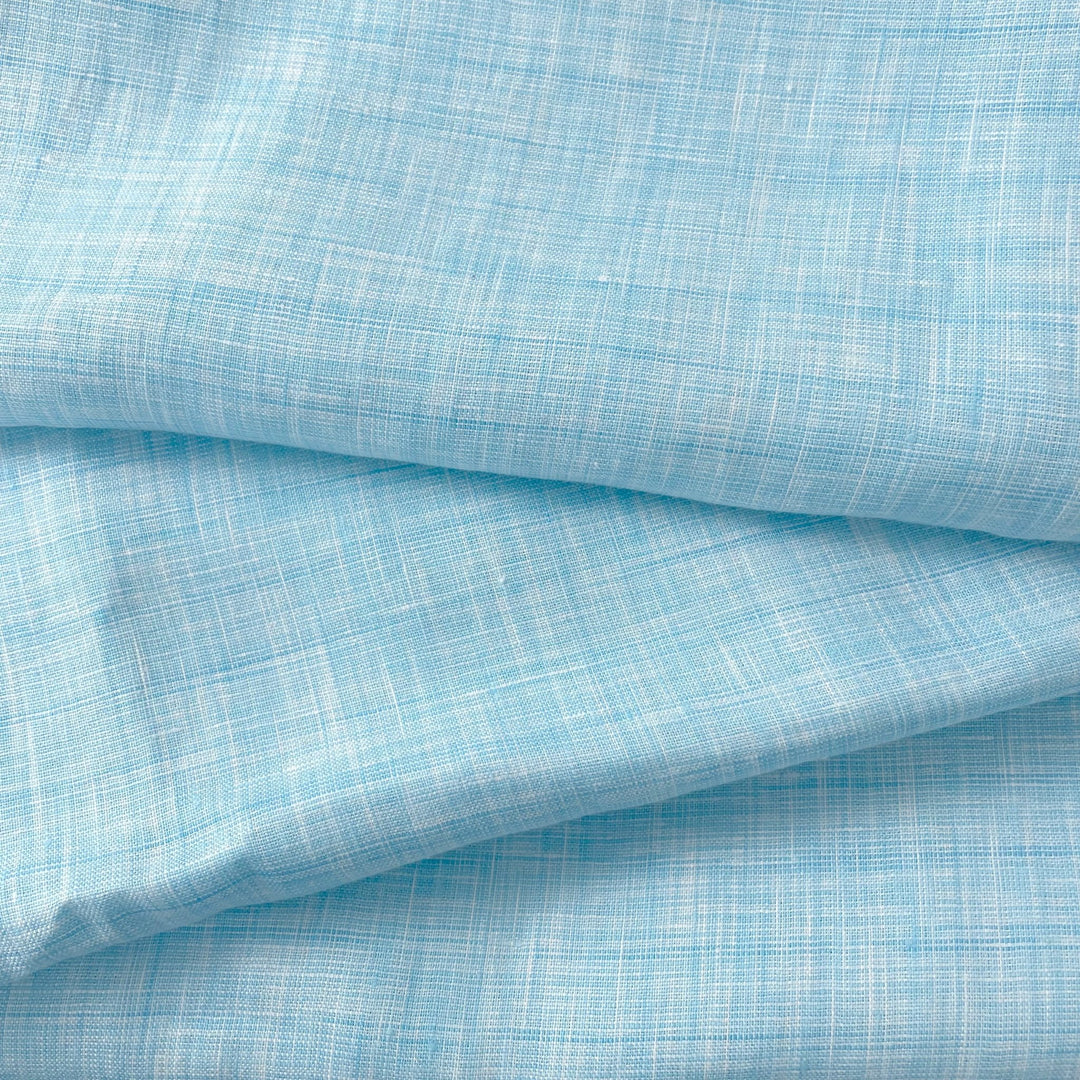Linen French Melange Fabric Light Weight 4738 - The Linen Lab - Blue