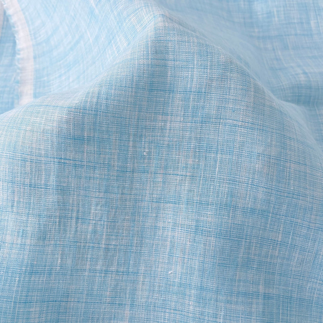 Linen French Melange Fabric Light Weight 4738 - The Linen Lab - Blue
