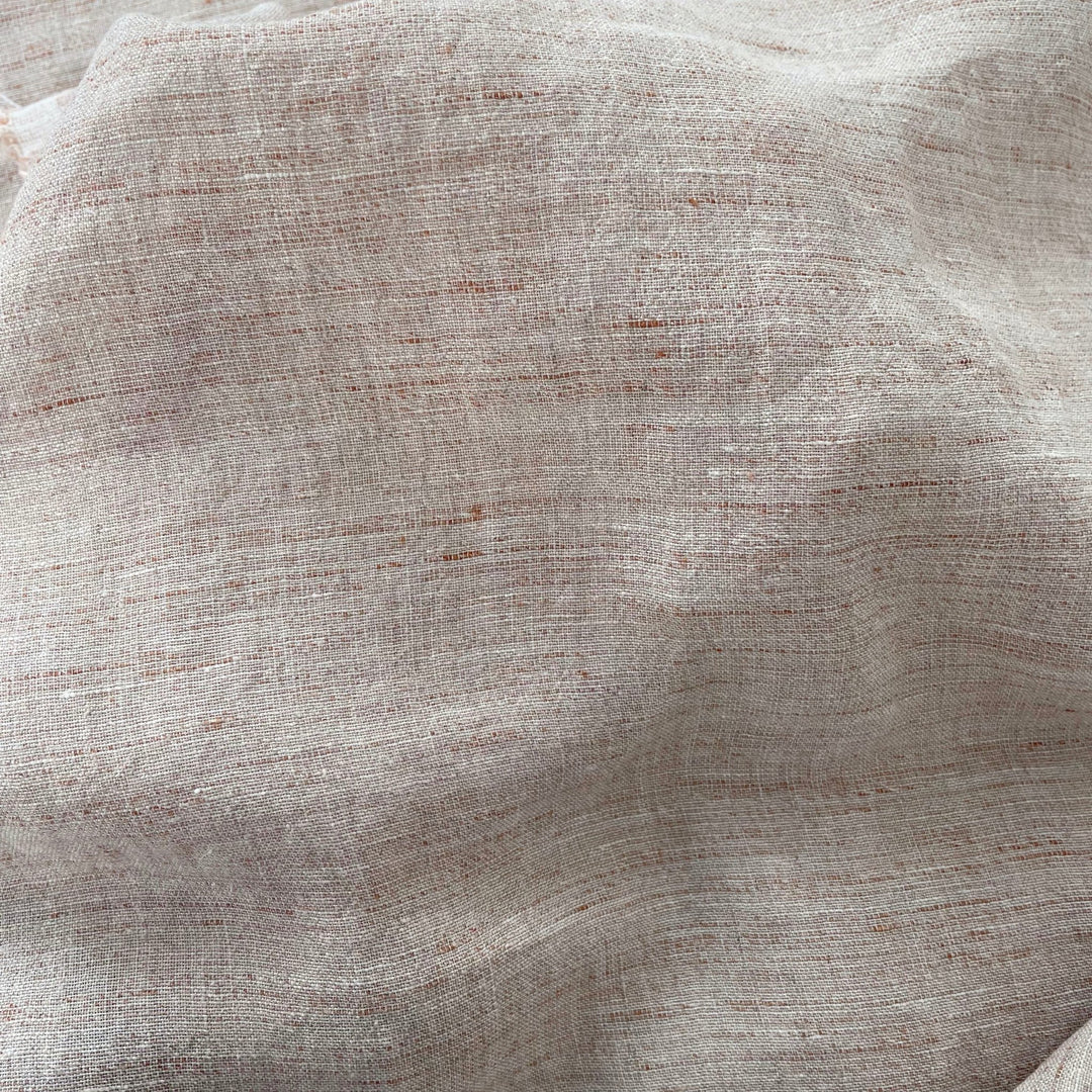 Linen French Melange Fabric Light Weight 6307 - The Linen Lab - Brown