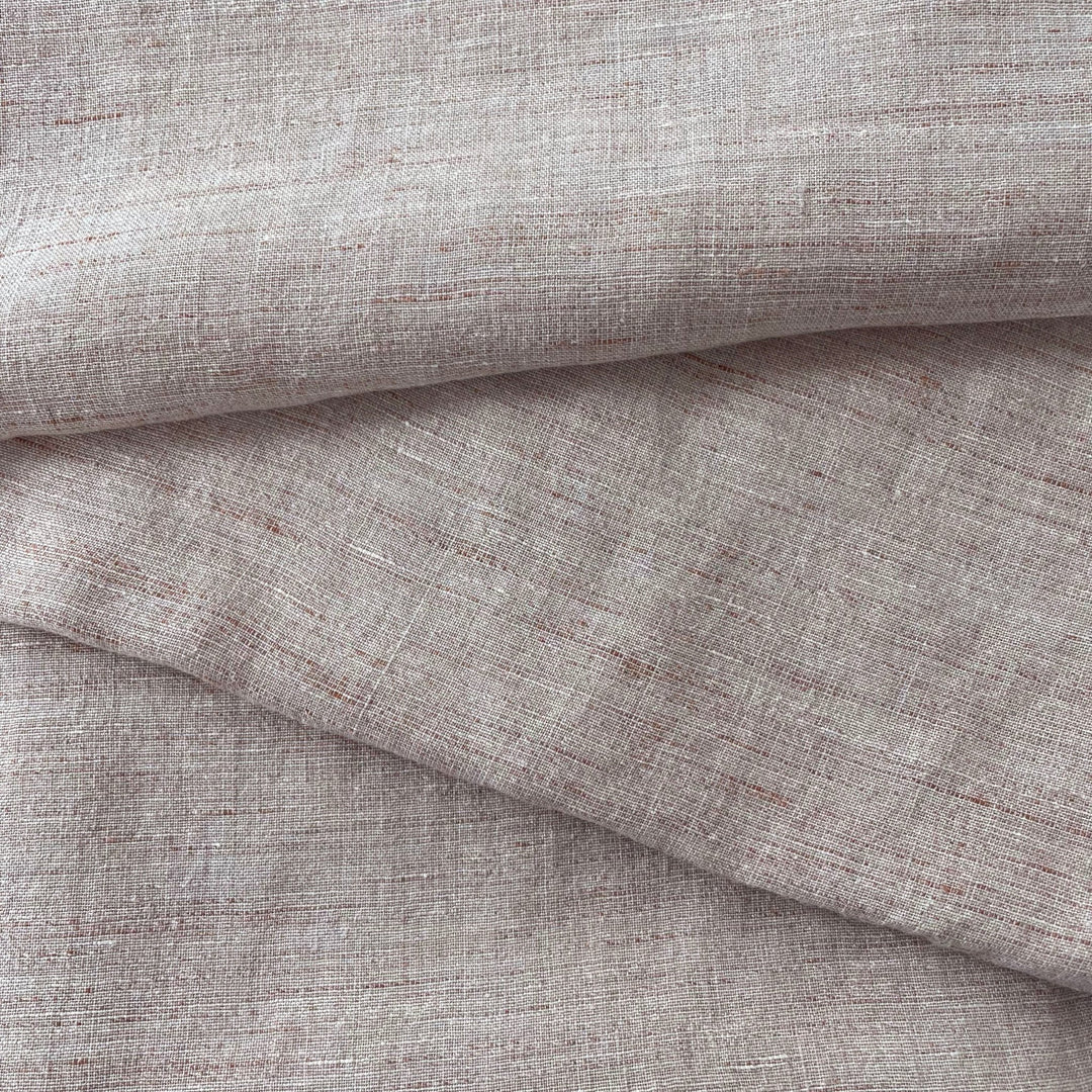 Linen French Melange Fabric Light Weight 6307 - The Linen Lab - Brown