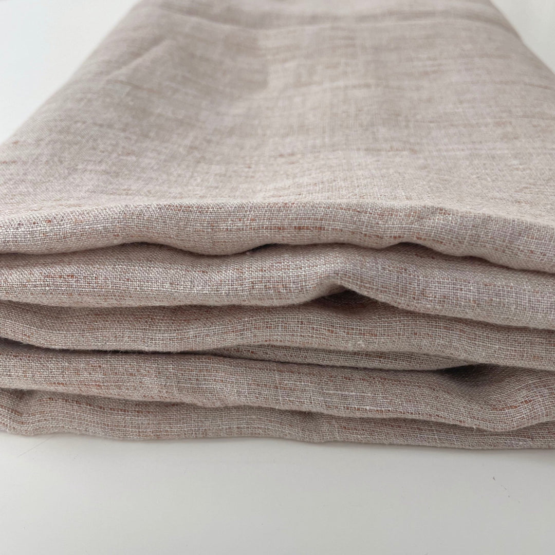 Linen French Melange Fabric Light Weight 6307 - The Linen Lab - Brown