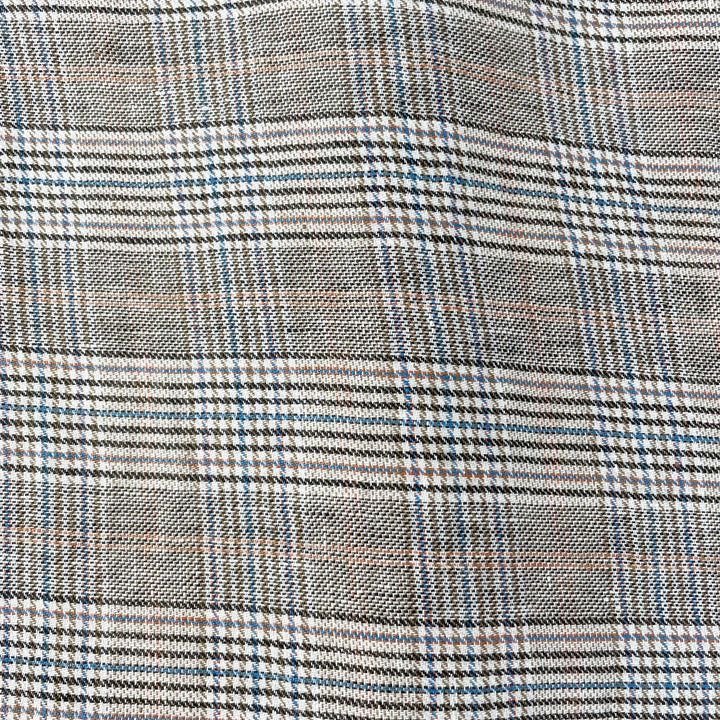 Linen Glen Check Fabric 7388 - The Linen Lab - Orange